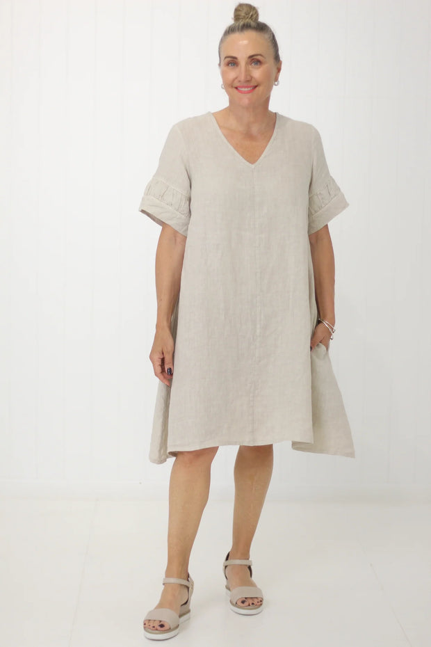 Stacey Dress - Stone - White Wood Boutique