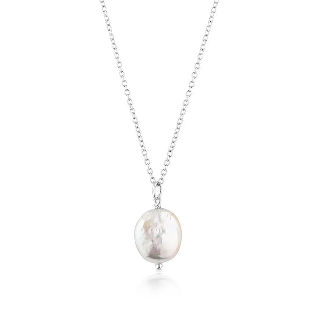Cherish pearl necklace | silver - White Wood Boutique