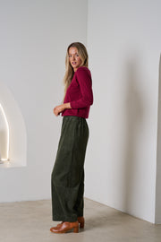 Kiara Knit Top- Wine