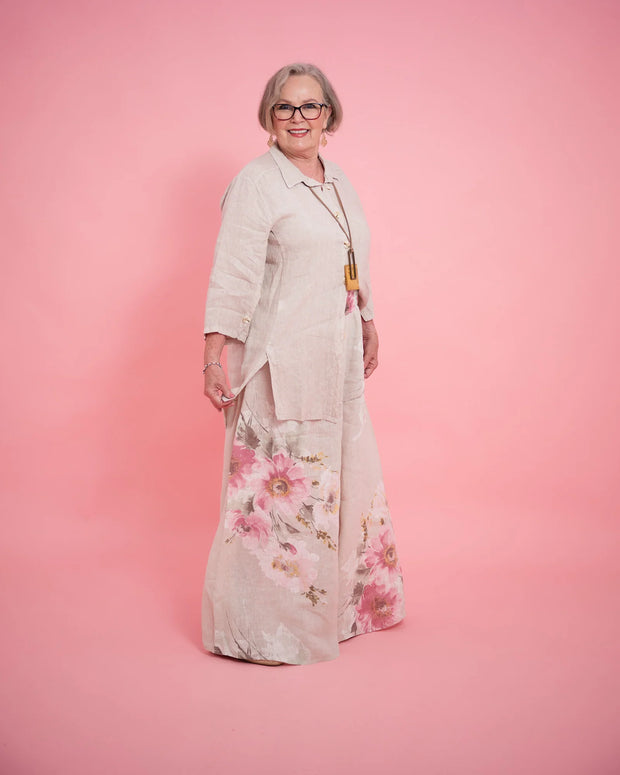 Taziano Pants - Beige floral print