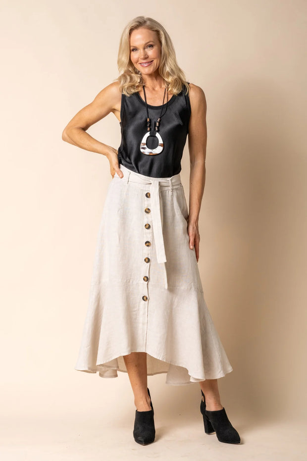 Jay Linen Skirt -Latte