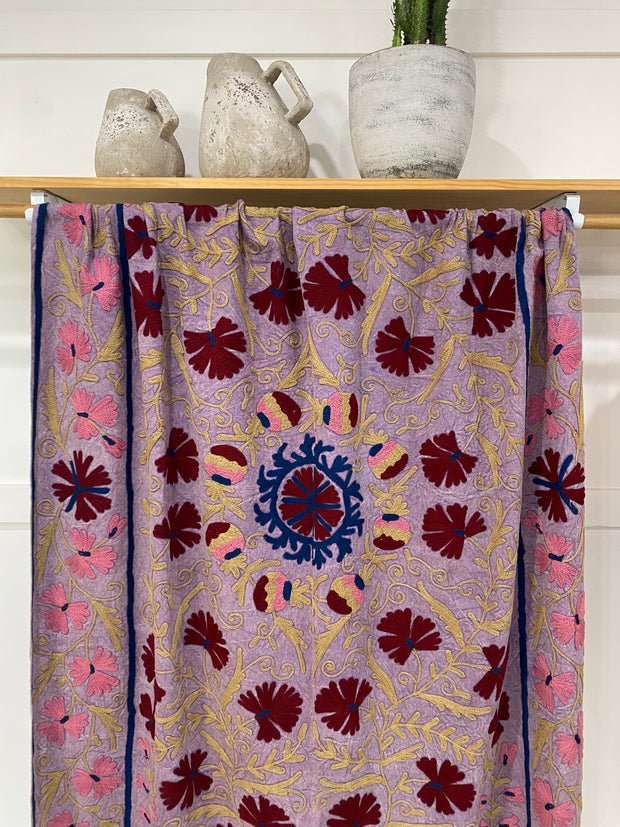Saraswati Embroidered Canvas Throw