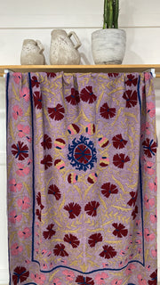 Saraswati Embroidered Canvas Throw