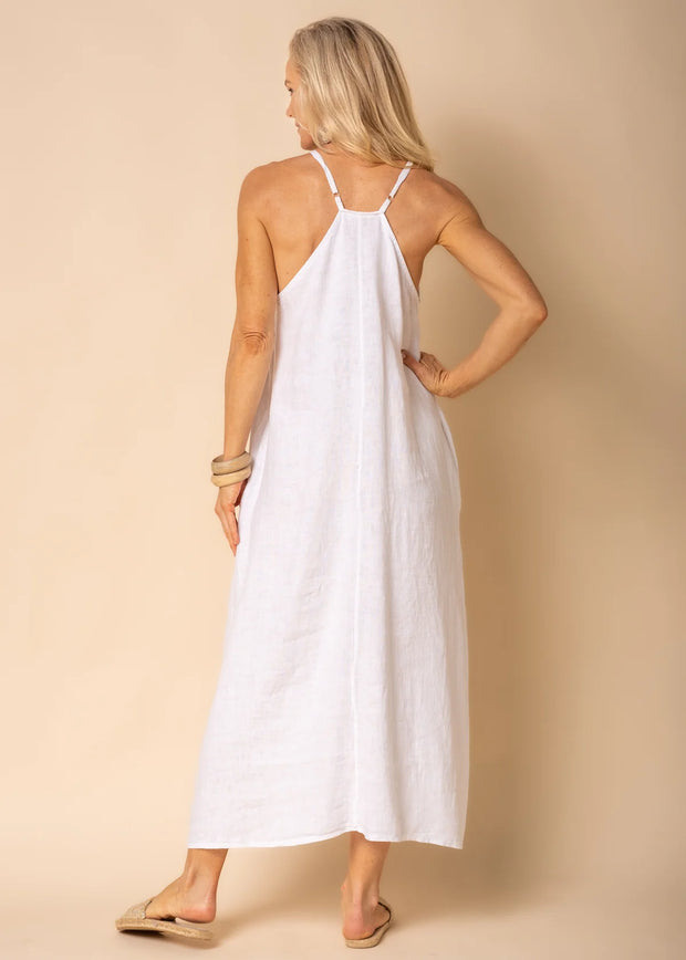 Organa Linen Dress -White - White Wood Boutique