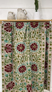 Saraswati Embroidered Canvas Throw