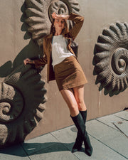 Sofia Suede Jacket- Chocolate - White Wood Boutique