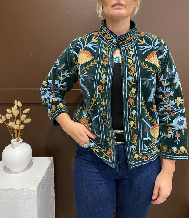 Lakshmi Embroidered Velvet Jacket