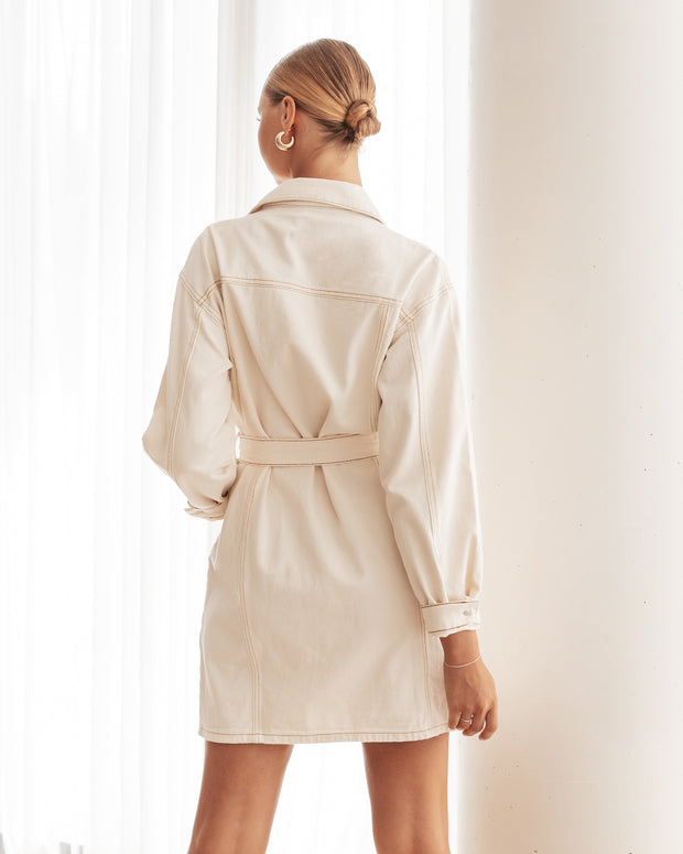 Tilly Denim Dress - White Wood Boutique