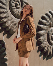 Luna Suede Skirt- Chocolate - White Wood Boutique