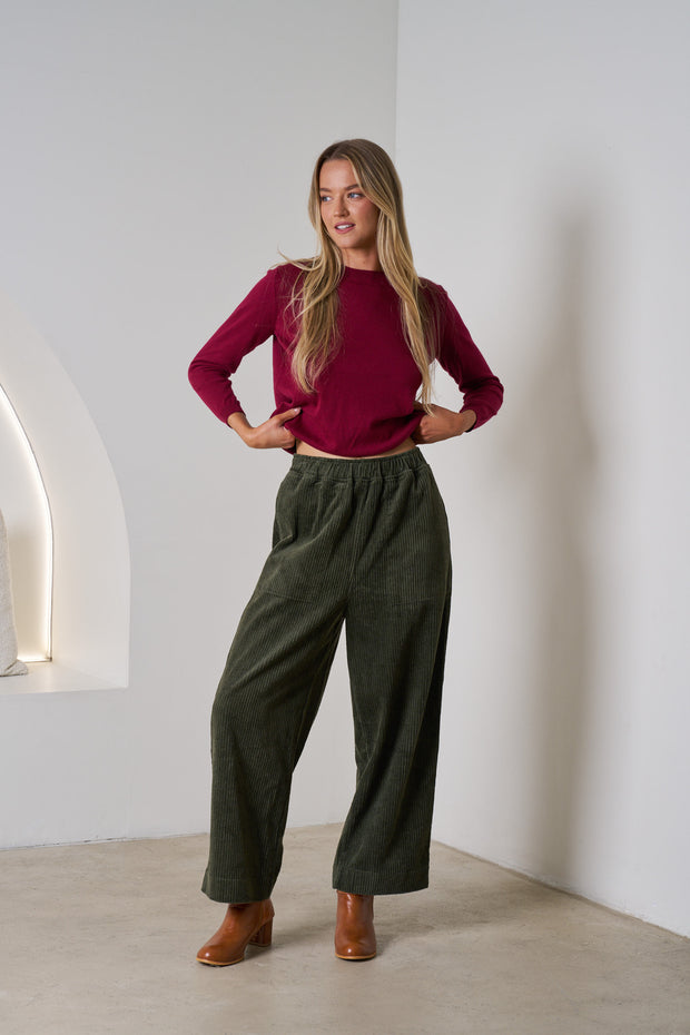 Kiara Knit Top- Wine