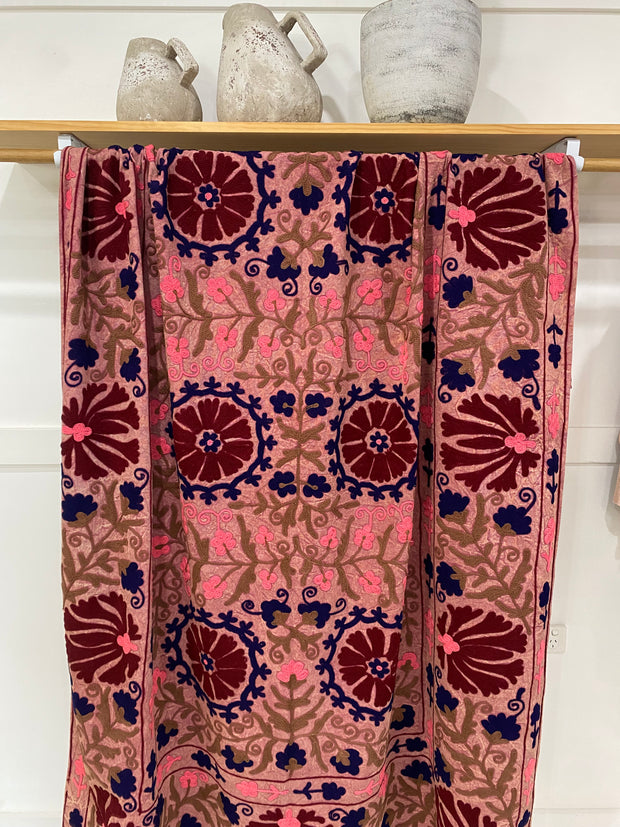 Saraswati Embroidered Canvas Throw