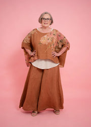 Tia Floral Top -Cinnamon