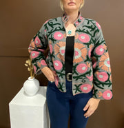 Lakshmi Embroidered Cotton Slub Jacket