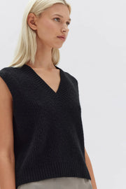 Nova Knit Vest - Black - White Wood Boutique