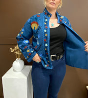Lakshmi Embroidered Cotton Slub Jacket