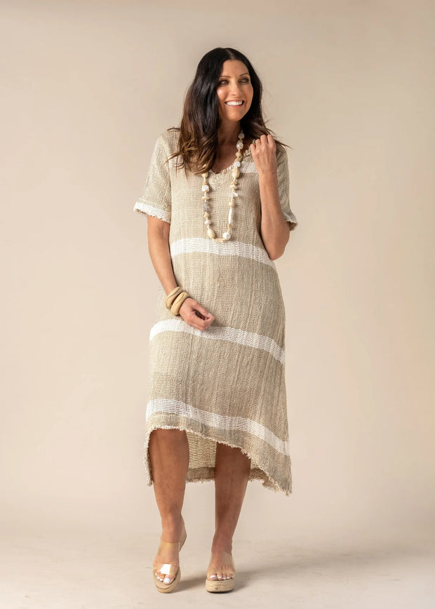 Xanthe Linen Dress - White Wood Boutique