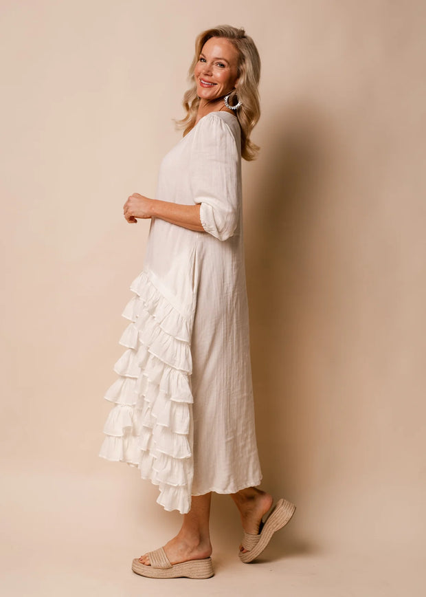 Stone Cotton Dress - Cream - White Wood Boutique