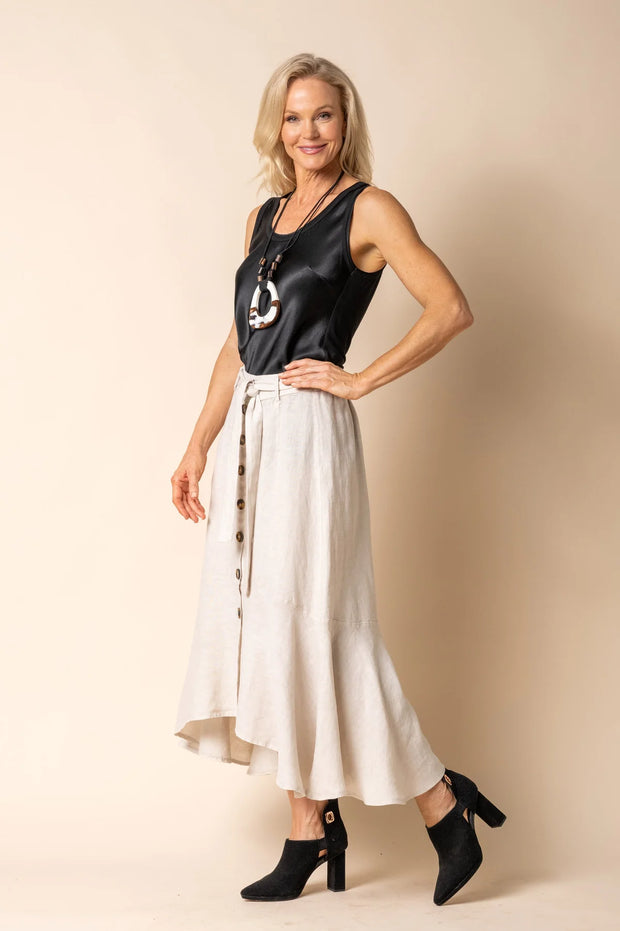 Jay Linen Skirt -Latte