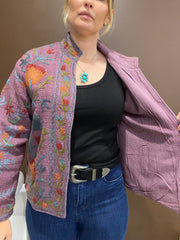 Lakshmi Embroidered Cotton Slub Jacket