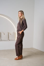 Kiara Knit Top- Chocolate brown