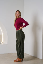 Kiara Knit Top- Wine