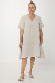 Stacey Dress - Stone - White Wood Boutique