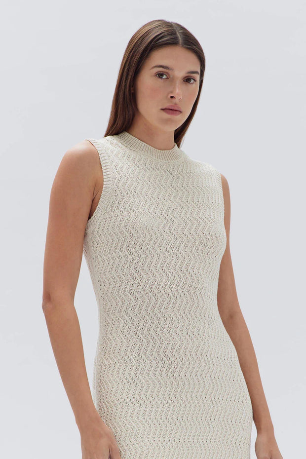 Veda Knit Dress - Stone - White Wood Boutique