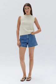 Veda Knit Top - Stone - White Wood Boutique