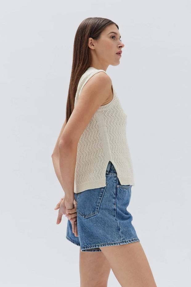 Veda Knit Top - Stone - White Wood Boutique