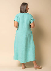 Bindy Linen Dress - Sea Green - White Wood Boutique