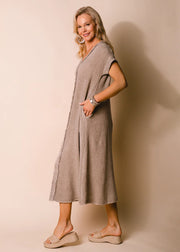 Kai Linen Dress - Mocha - White Wood Boutique