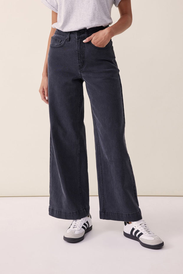 Wide leg jean- Black - White Wood Boutique
