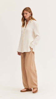 Elena Textured Shirt - White Wood Boutique