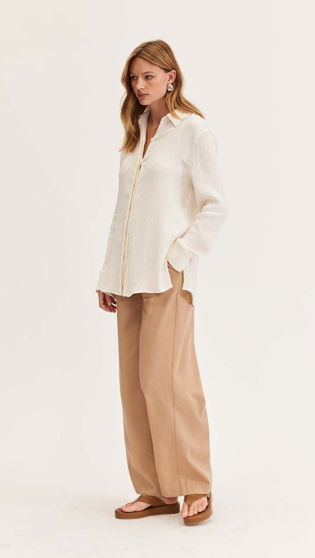 Elena Textured Shirt - White Wood Boutique