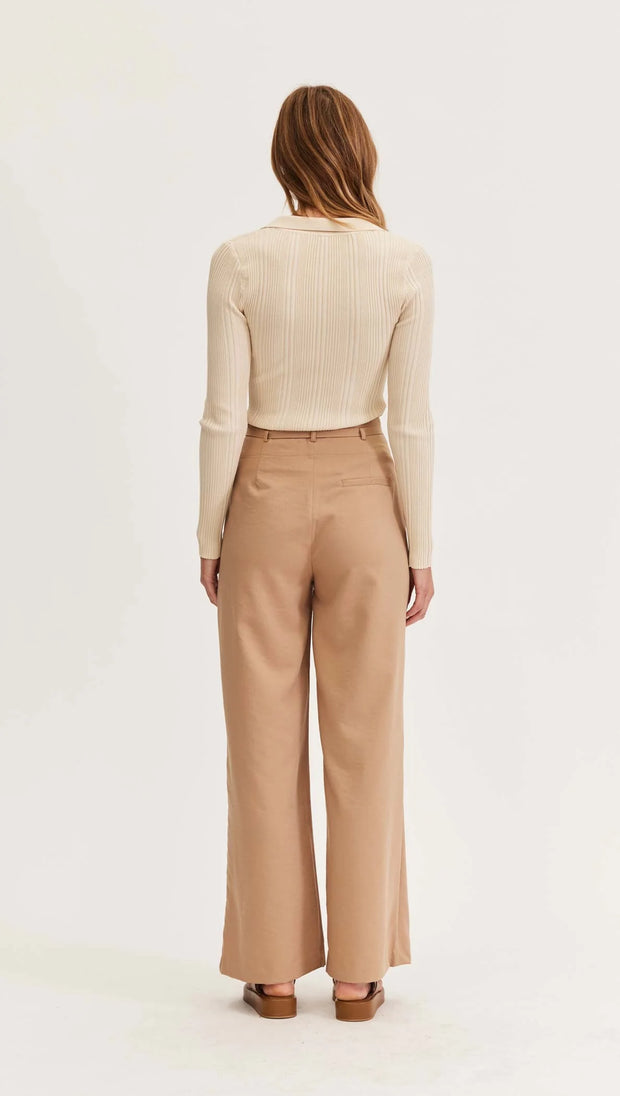 Ida Belted Pant - White Wood Boutique