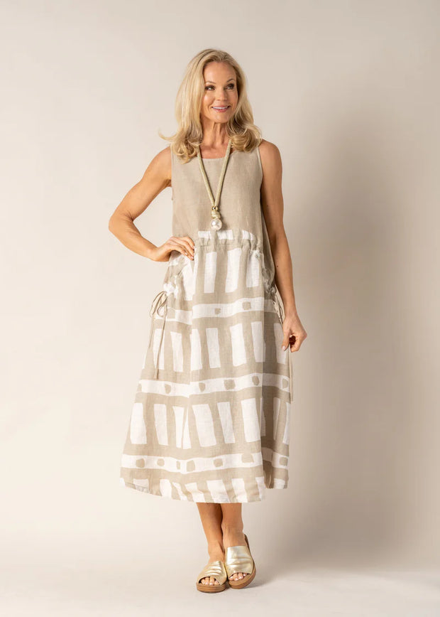 Liz linen dress latte