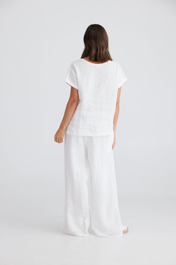 Fly Away Pant- White - White Wood Boutique
