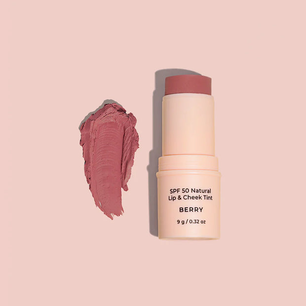SPF 50 NATURAL LIP & CHEEK TINT - BERRY - White Wood Boutique