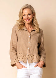 Beti Linen Jacket - Desert - White Wood Boutique