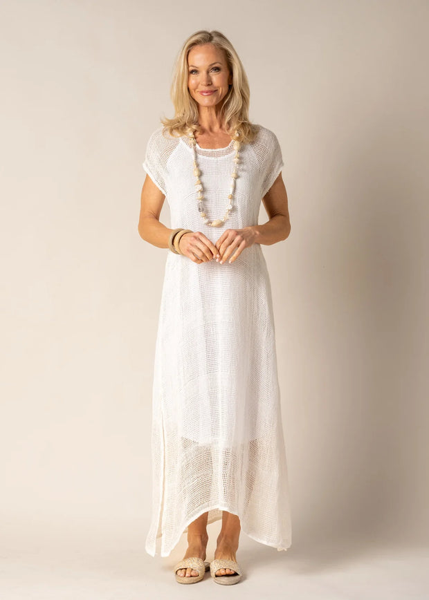 Melania Linen Dress - White Wood Boutique