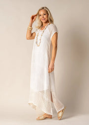 Melania Linen Dress - White Wood Boutique