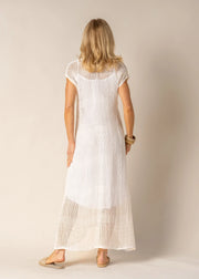 Melania Linen Dress - White Wood Boutique