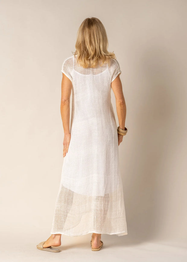 Melania Linen Dress - White Wood Boutique
