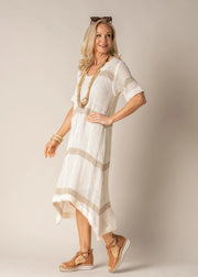Xanthe Linen Dress - White Wood Boutique