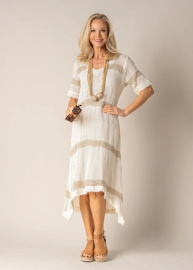 Xanthe Linen Dress - White Wood Boutique