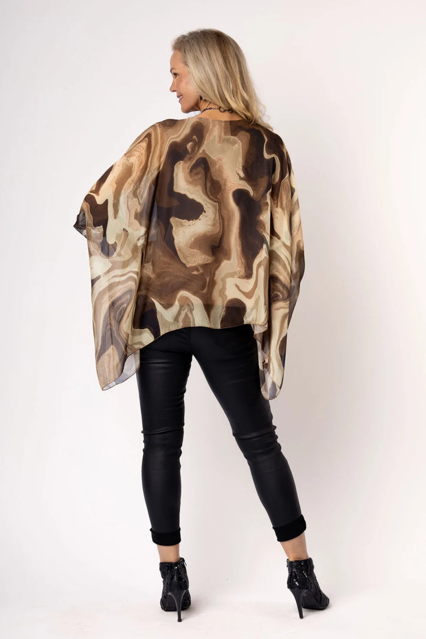 Myra Silk Top - Desert - White Wood Boutique
