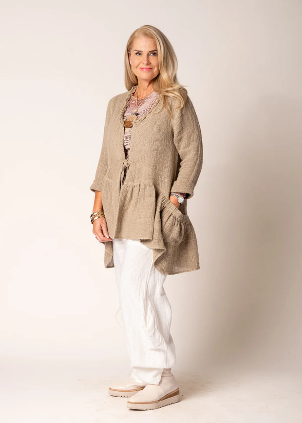 Mika Tie Jacket - White Wood Boutique