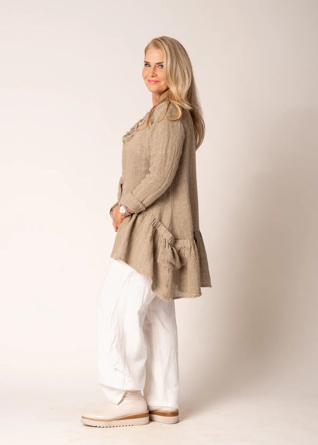 Mika Tie Jacket - White Wood Boutique
