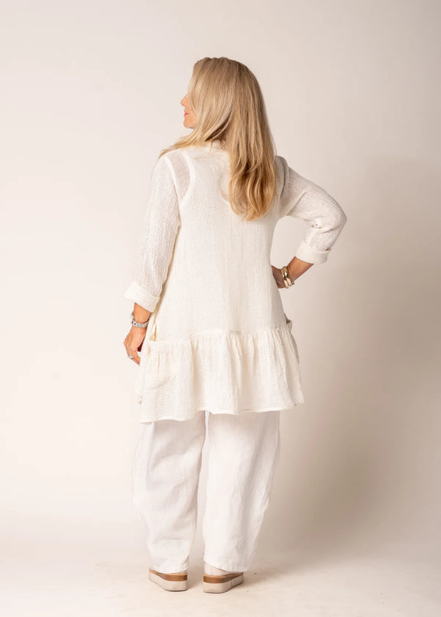 Mika Tie Jacket - White Wood Boutique