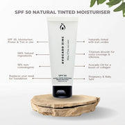 SPF 50 NATURAL TINTED MOISTURISER - LIGHT - White Wood Boutique